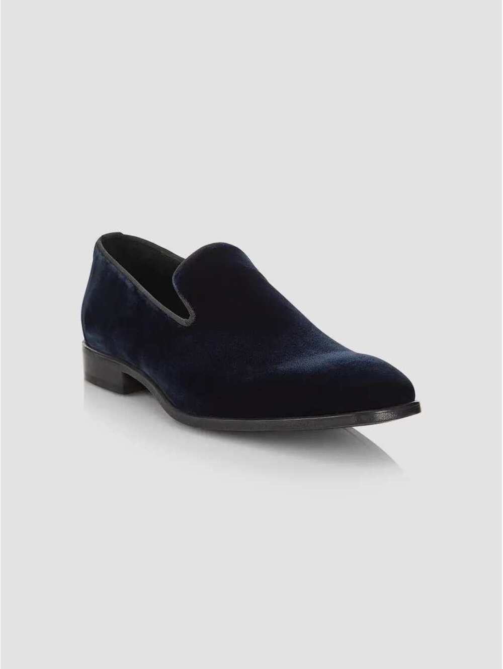 Saks Fifth Avenue - Men's Black Velvet Slip-On Dress Shoes Loafers, Size 10.5
